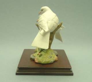  Porcelain Dove Birds Figurine Wings of Love with Wood Base 1987  
