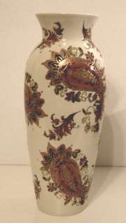Lenox Large Vase Burnished Amber in Paisley & Gold Design 13 Tall New 