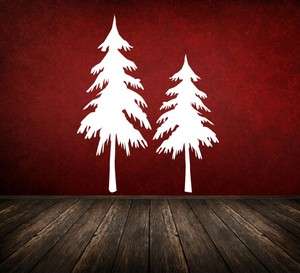   Decal Evergreen Tree Snow Branches Wood Woodland Forest Nature Winter
