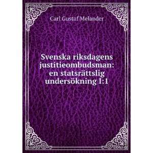   UndersÃ¶kning I1 (Swedish Edition) Carl Gustaf Melander Books