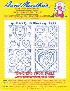 description aunt martha hot iron transfers 3855 heart quilt blocks