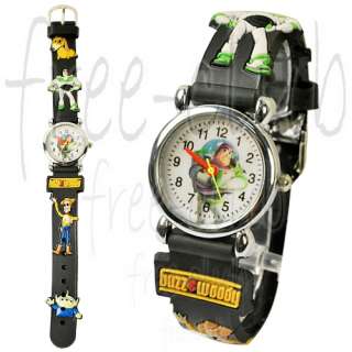 TOY STORY @@ Buzz Lightyear 3D Black Belt Wrist Watch  