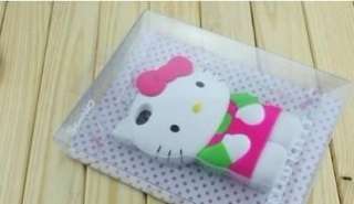 iPhone 4 4S 3D Hello Kitty Silicon Hard Case/Cover Light Green/Rose 