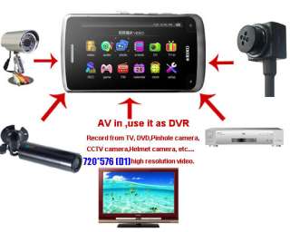  mp4 video player TV recorder with camera AV in  