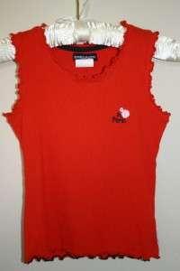 Jean Bourget Childrens Girls Red RuffleTank Top France French 10A 