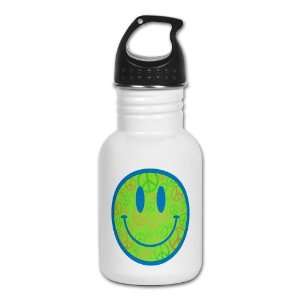    Kids Water Bottle Smiley Face With Peace Symbols 