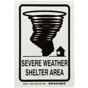   Sign, Legend Severe Weather Shelter Area (With Tornado Picto