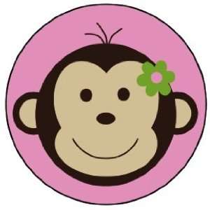  Mod Monkey Pink Edible Cupcake Toppers Decoration 