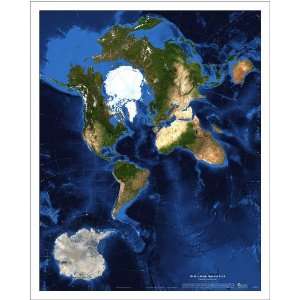  World Satellite Map   Oblique Mercator   Topography 