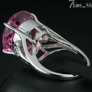 46.00 CT. PINK TOPAZ STERLING SILVER 925 RING SIZE 7.50  