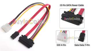 Pin SATA Data / 4 Pin IDE to 15 Pin SATA Power Cable  