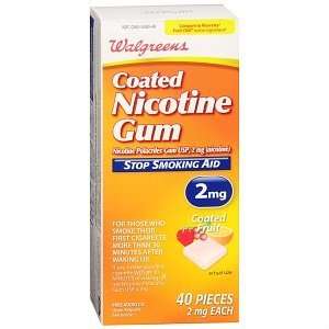  Coated Nicotine Gum 2 mg, Fruit, 40 ea Health 