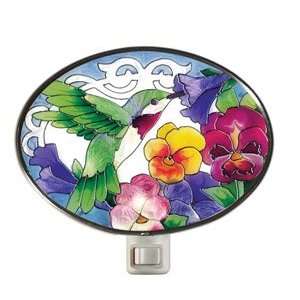  Morning Song Bird Stained Glass Hand Painted Nightlight 
