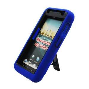  Blue Kickstand Double Layer Hard Case Gel Cover For LG 