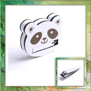  2 In1 White Panda Nail Art Clippers Scissors File Manicure 