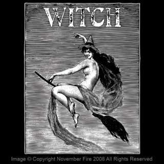 Flying Witch Shirt Wicca Sabbath Witchcraft Halloween  