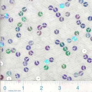 com 58 Wide White Stretch Illusion with Holographic Sequins Fabric 
