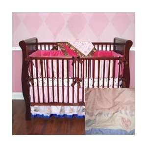  JC Penney Baby Crib Bedskirt Amore Hearts Pink
