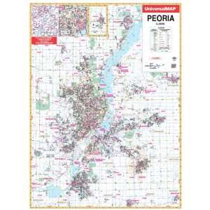   Map 762562775 Peoria IL Wall Map 3rd Edition Railed
