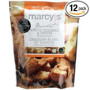 Marcys Calabrese White Cheddar & Onion Croutons, 4.4 Ounce Bags (Pack 
