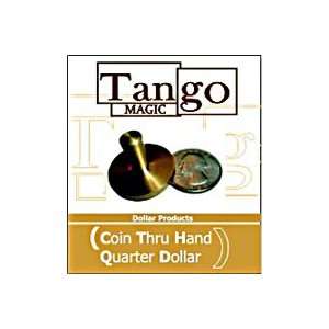  Coin thru Hand Quarter Tango Magic Bronze Trick Closeup 