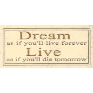  Dream and Live Faux Marble Plaque
