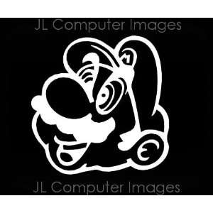  MARIO BROTHERS WHITE DECAL 6 X 6 Automotive