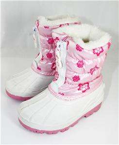 CARTERS girls toddlers WINTER snow PINK white BOOTS Size 8M EUC 