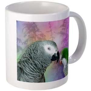 African Grey and Quaker Parrot Pets Mug by   