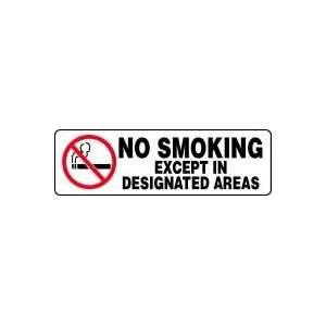  Labels NO SMOKING EXCEPT IN DESIGNATED AREAS (W/GRAPHIC 