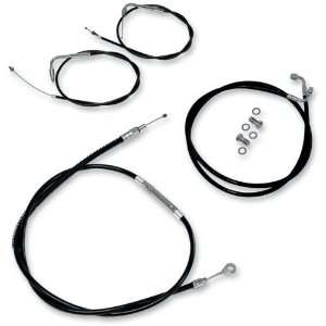 LA Choppers Black Vinyl Handlebar Cable and Brake Line Kit for Use w 
