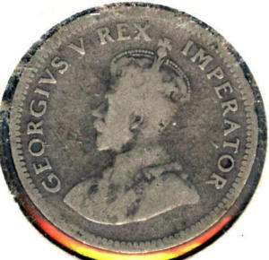 C495 SOUTH AFRICA COIN, 1933 vg 6 pence  
