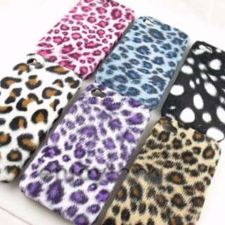 6X Leopard Fur skin Hard Back cover case for iphone4 4G  