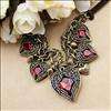 vintage antique style jewellery copper plated love heart multi pendant 