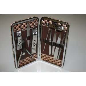   Brief Case Clippers Tweezers Nail Care, Leather Travel & Grooming Kit