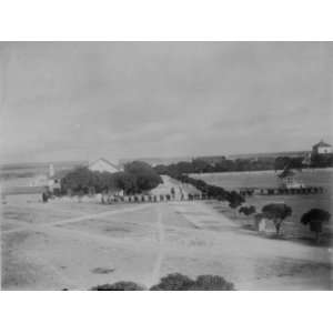  Fort Clark, Tex., ca. 1888 troops crossing officers line 