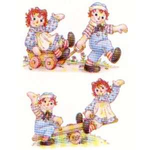  Raggedy Ann & Andy Playtime Iron On Transfer Arts, Crafts 