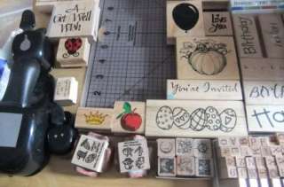 HUGE Lot of Stampin Up 15 Stamp Sets, Single Stamps, Punches, Wire 