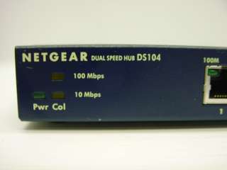 Netgear DS104 Dual Speed 4 Port Ethernet Network Hub  