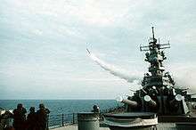 Wisconsin launches a BGM 109 Tomahawk missile against a military 