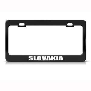 Slovakia Flag Black Country Metal license plate frame Tag Holder