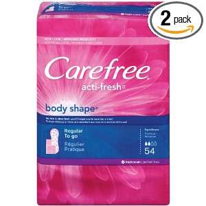  Carefree Body Shape Fresh Scented, 54 count (Pack of 2 