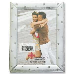    Silver Metal With Clear Crystals Picture Frame