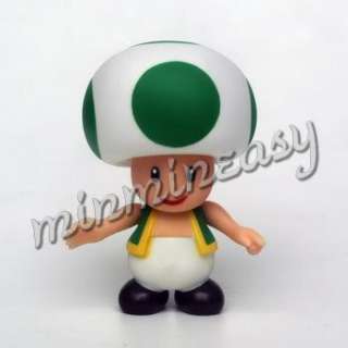 5pcs Nintendo Wii Super Mario Toad 3.5 (9 cm) Figure #  