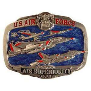  U.S. Air Force Air Superiority Belt Buckle Enamel Blue 