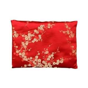  Silk Sleep Pillow Lavender Filled Red Cherry Blossoms 