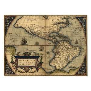  1570 Map of the Western Hemisphere. from Abraham Ortelius 