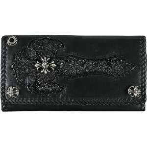   / Calf Leather Long Western Style Wallet Black 