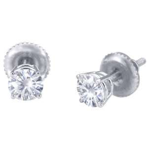   50mm each (2/3 CT TW) Round Moissanite Stud Earings by Vicky K Designs