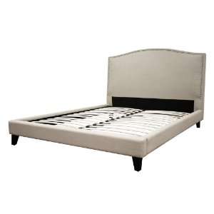  Aisling Cream Fabric Platform Bed   King Size